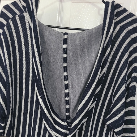 SOFT Surroundings Offshore Pullover Navy Stripe - Picture 3 of 8